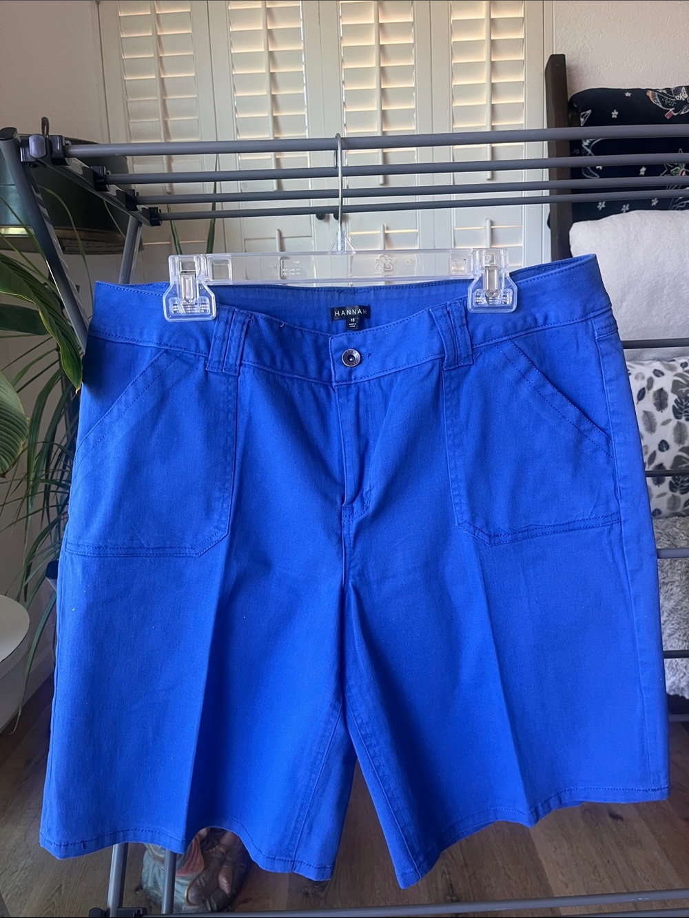 Hannah Women’s Bermuda Shorts Royal Blue Flat-Front Shorts